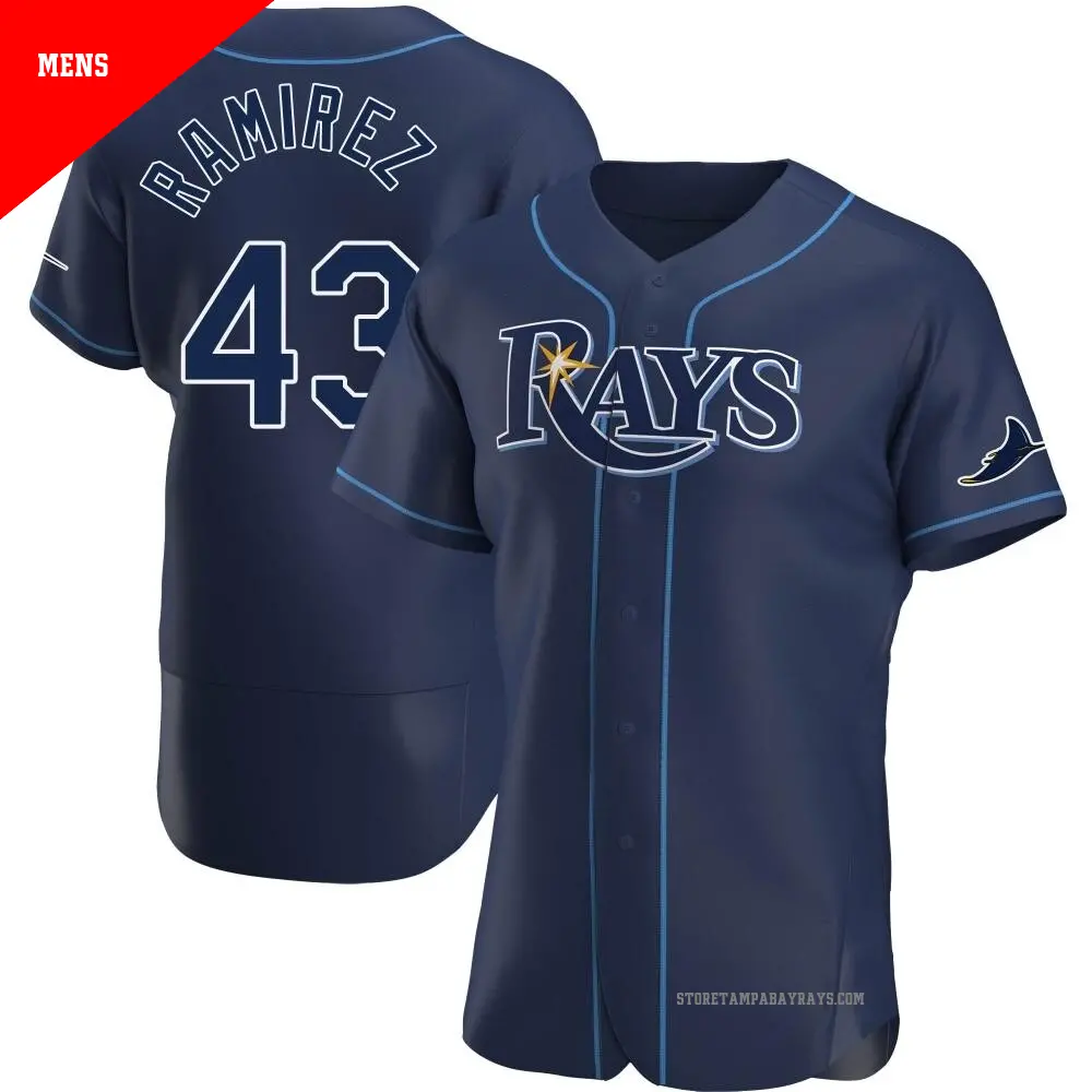Men's ＃43 Harold Ramirez Tampa Bay Rays Navy Authentic Alternate Jersey