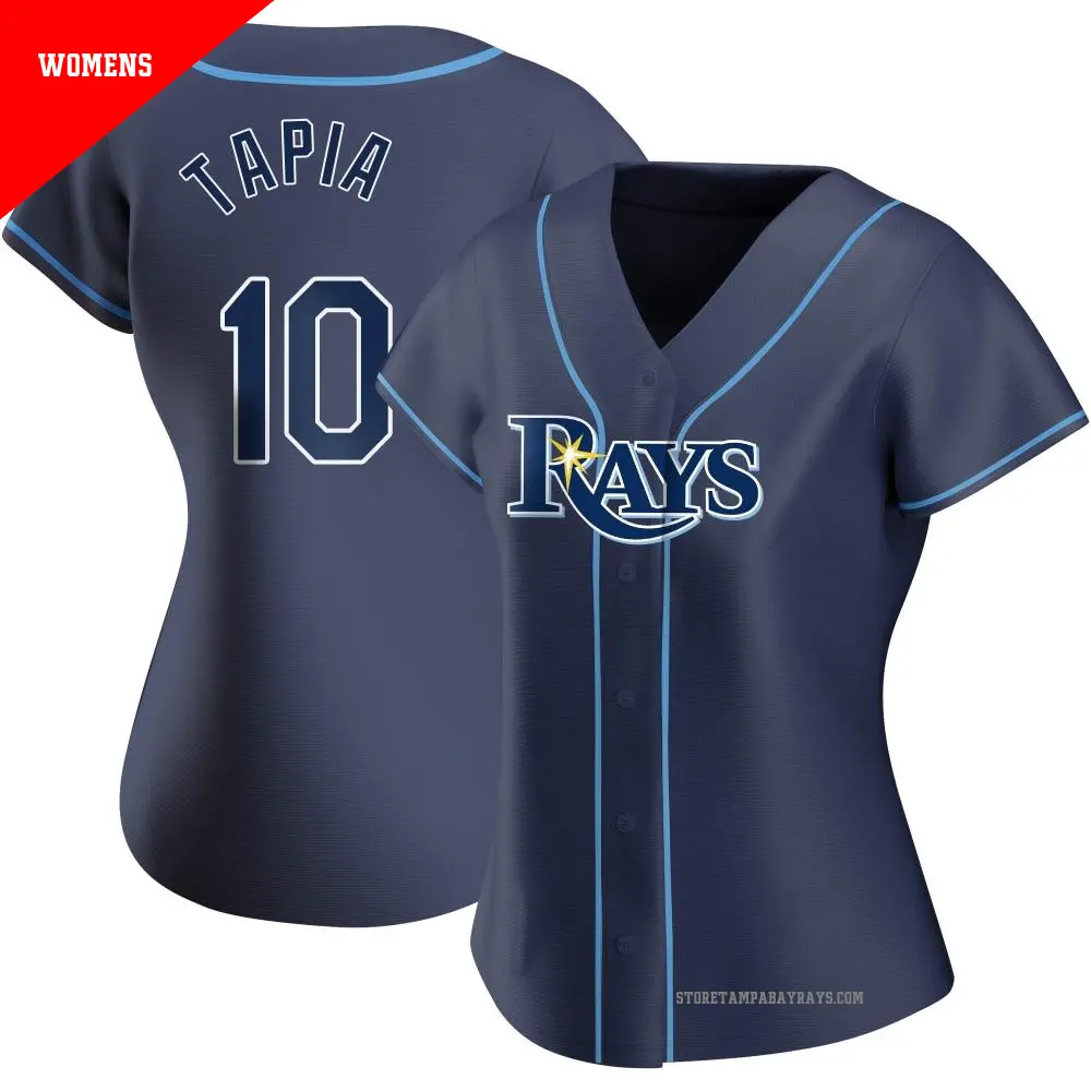 Women's ＃10 Raimel Tapia Tampa Bay Rays Navy Authentic Alternate Jersey