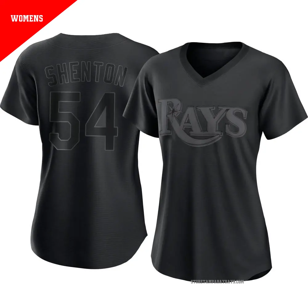 Women's ＃54 Austin Shenton Tampa Bay Rays Black Authentic Pitch Fashion Jersey